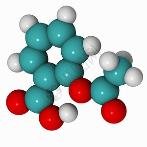 3D阿司匹林分子模型背景图片