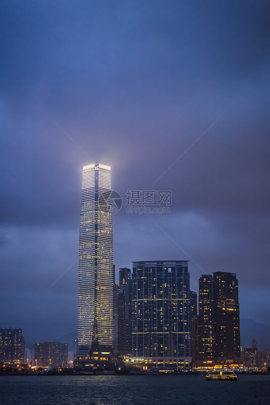 香港市夜间景象图片