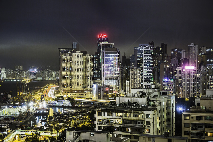 香港夜市灯图片