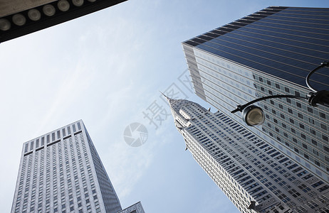 美国纽约克莱斯勒摩天大楼蓝天高清图片素材