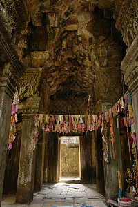 圣殿祈祷旗帜吴哥华综合体暹粒柬埔寨图片