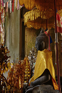 寺庙中的佛教雕塑柬埔寨暹粒吴哥华综合体图片