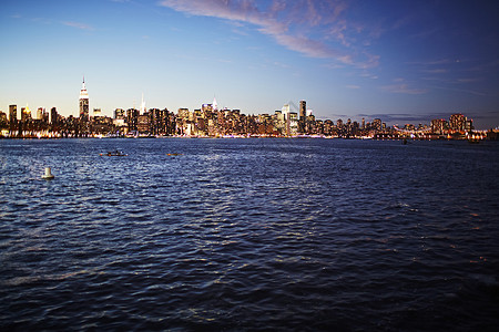 美国纽约市天际线摩天大楼高清图片素材