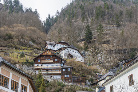 奥地利山边的房屋图片