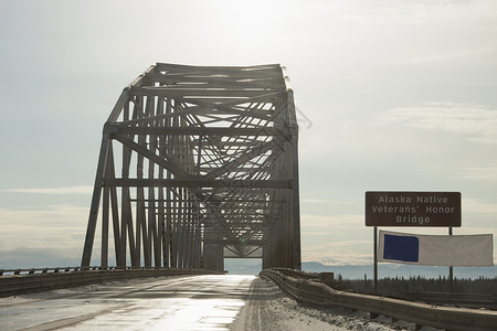 阿拉斯加霍默的土著退伍荣誉桥背景图片