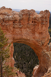 美国犹他州BryceCanyon公园自然桥岩形成视图图片