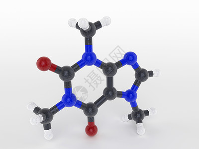 咖啡因分子模型背景图片