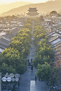 云南大理绿树成荫的街道图片