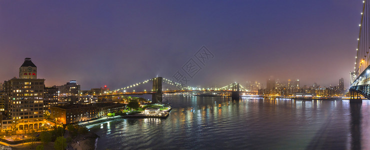曼哈顿大桥的夜景图片