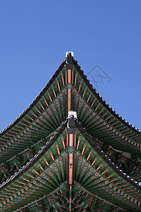 高塔屋顶角的低度视图韩国首尔背景图片