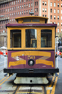 美国加利福尼亚旧金山传统电车前线图片