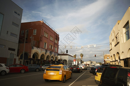 美国洛杉矶威尼斯海滩大街背景图片