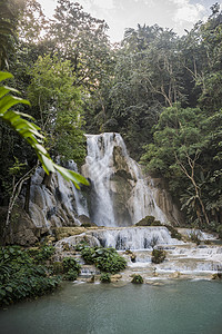 老挝LuangPrabang宽西瀑布高清图片
