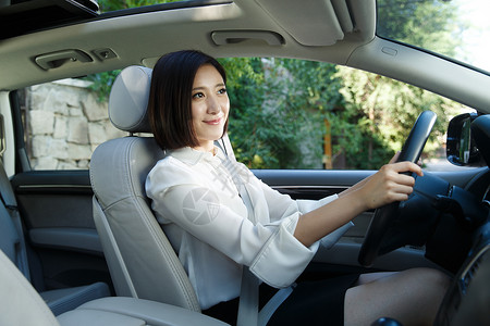 青年女人开车中国高清图片素材