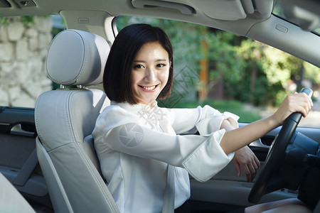 青年女人开车民用车高清图片素材