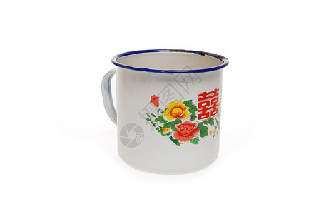 中国传统花纹静物搪瓷杯背景