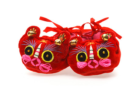 东亚文化古典式静物虎头鞋背景图片