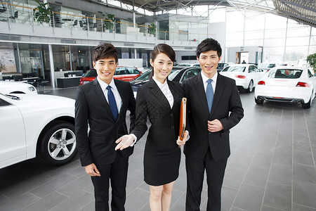 商业活动汽车销售人员交通工具高清图片素材