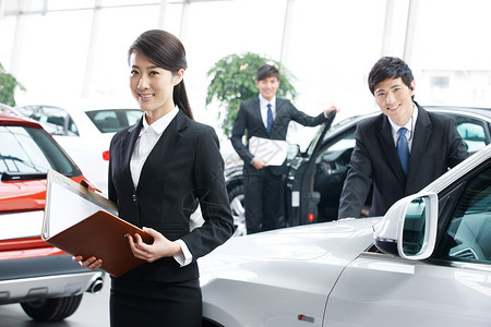 高档商务边框商业活动汽车销售人员背景