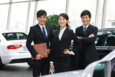 商业活动汽车销售人员交通高清图片素材