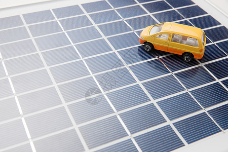 资源安全汽车模型太阳能板背景