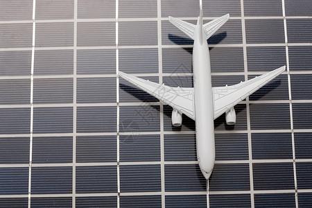 资源安全飞机模型太阳能板背景