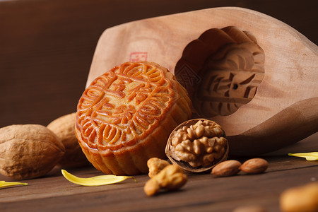 中秋节祝福传统古典月饼静物背景