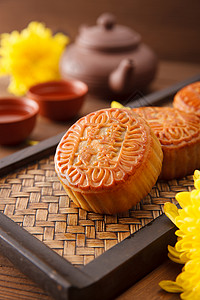 食品雕刻中秋节月饼静物背景