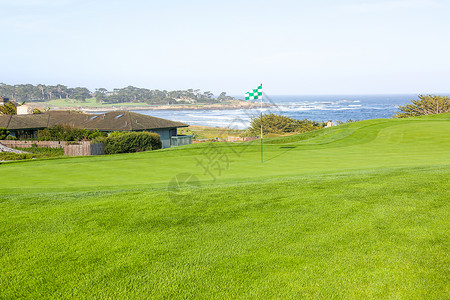 美国海岸线休闲活动旅行高尔夫球场背景