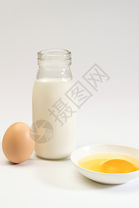 纯天然营养早餐鸡蛋和牛奶图片