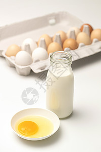 蛋白质美味健康食材鸡蛋和牛奶图片