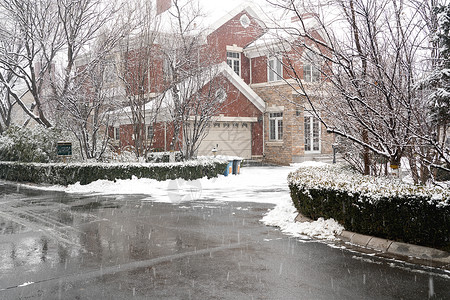 立冬二十四节气环境大雪后的景象路高清图片素材