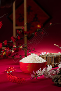 传统节日亚洲大量物体传统特色瓷碗盛大米图片