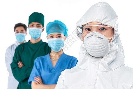 专家保护防口罩戴着口罩的医务工作者图片