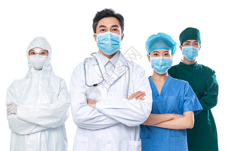 戴口罩女护士戴着口罩的医务工作者背景