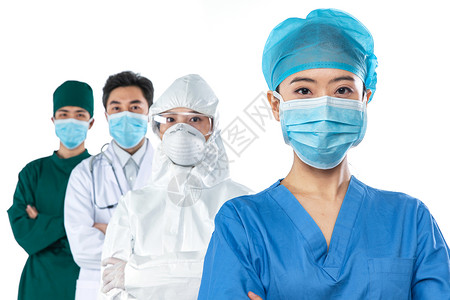 防疫戴着口罩的医务工作者图片