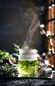 饮食文化一杯绿茶图片
