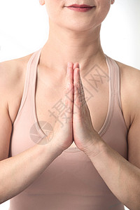 身体部分练瑜伽的中年女部分特写背景