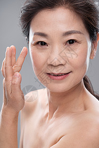 中老年女人妆面亚洲人高清图片素材