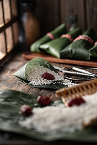 剪子素材糯米红枣和粽子背景