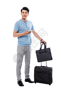 轻松拿证成年人无线电技术精力拿行李箱的商务男士背景