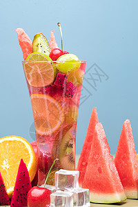 水果茶冰的火龙果饮料高清图片