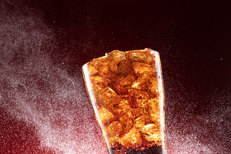 图片视觉效果饮食文化水平构图冰镇可乐背景图片