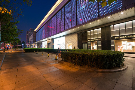橱窗照明北京城市建筑购物广场背景