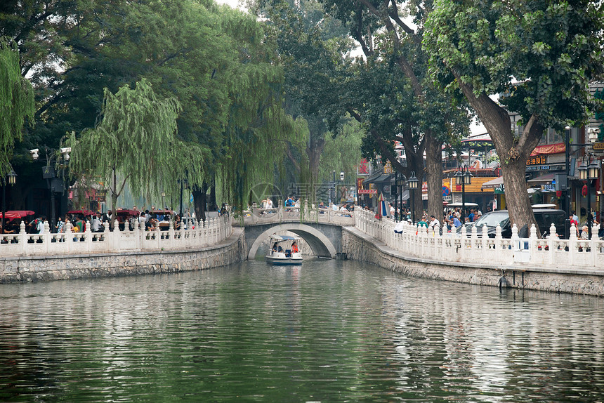 大量人群商业街城市北京后海酒吧街图片