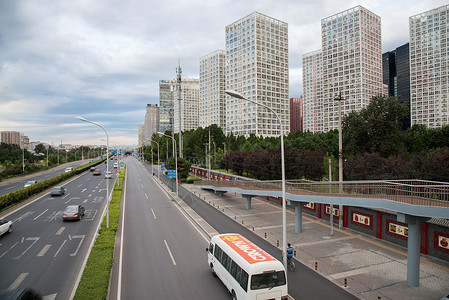 天空白昼彩色图片北京CBD建筑图片