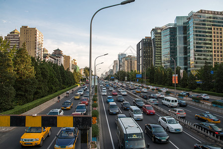 东二环人类居住地交通堵塞北京城市建筑高清图片