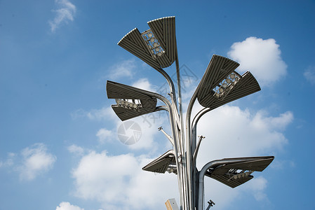 奥运会都市风景城市北京奥体中心路灯图片