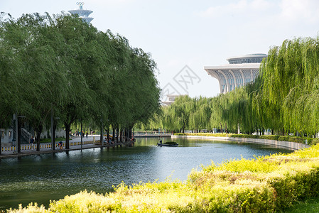 奥运撑杆跳彩色图片体育场馆国际著名景点北京奥体中心公园背景