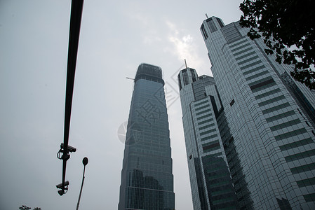 高层办公大楼宏伟北京城市建筑背景